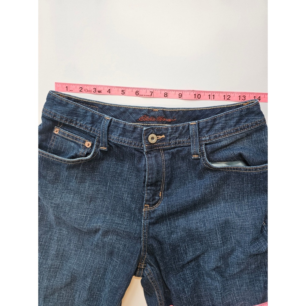 Eddie Bauer Natural Bootcut Jeans Womens 6R Blue Denim Stretch CAT 4265 - Picture 9 of 9